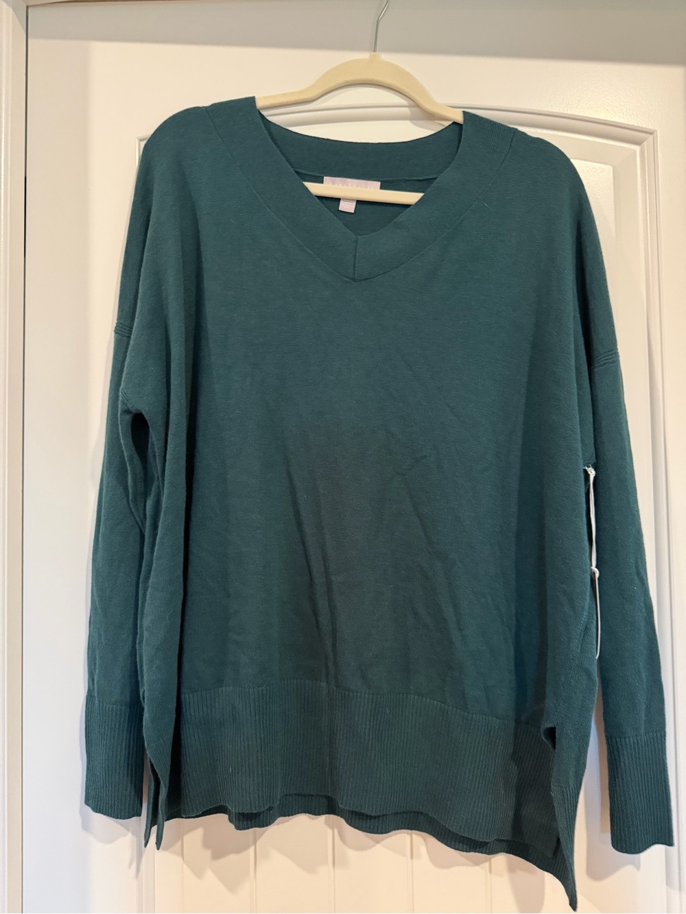 Chelsea28 Teal V-Neck Pullover Sweater